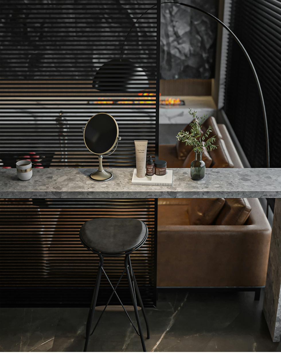 Wellness studio minimal interior warm natural lighting